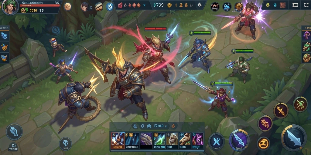 Tampilan gameplay seru dari 2739 dengan aksi MOBA yang intens.