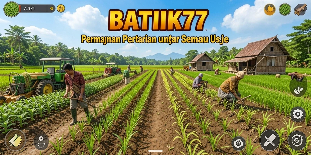 Tampilan gameplay seru dari BATIK77 dengan berbagai aktivitas pertanian.