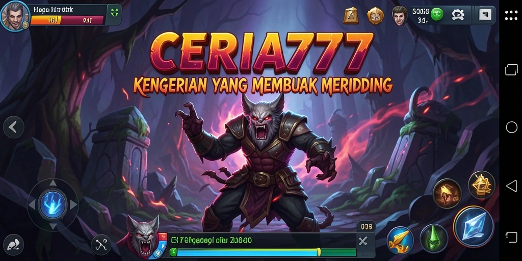 Tampilan gameplay menakutkan di dalam CERIA777 yang penuh dengan misteri.