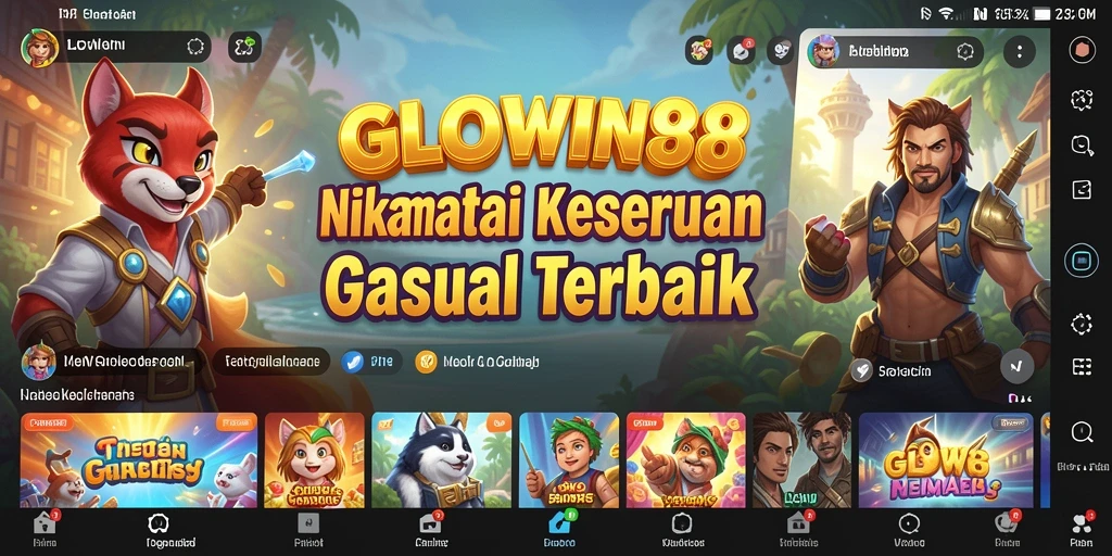 Screenshot gameplay GLOWIN88 yang ceria dan penuh warna.