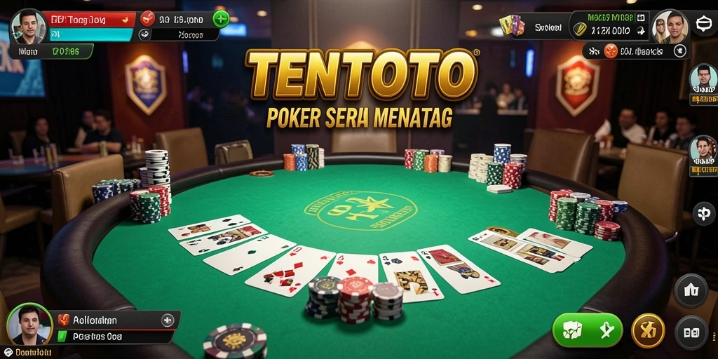 Tampilan gameplay seru dari TENTOTO yang memikat pemain poker.